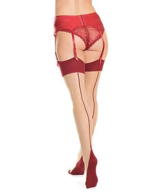 Coquette International Cuban Heel Sheer Thigh High Wback Seam Merlotnude Os Hosiery Coquette International Cuban Heel Sheer Thigh High Wback Seam Merlotnude Os Hosiery