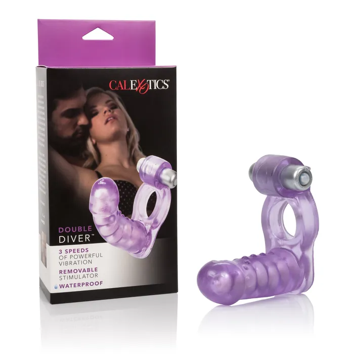 Couples California Exotics California Exotics Double Diver Vibrating Cock Ring Purple Couples California Exotics California Exotics Double Diver Vibrating Cock Ring Purple