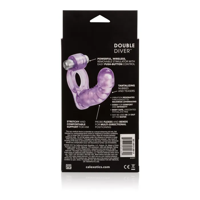 Couples California Exotics California Exotics Double Diver Vibrating Cock Ring Purple