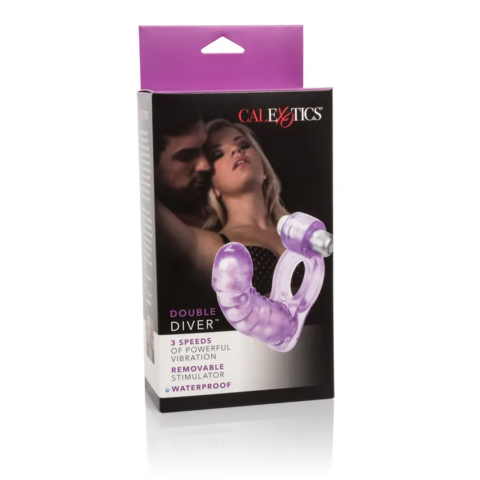 Couples California Exotics California Exotics Double Diver Vibrating Cock Ring Purple