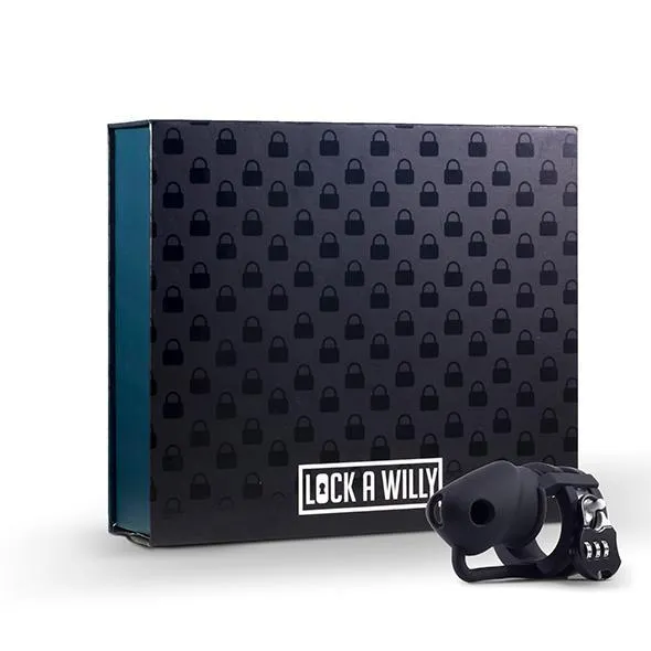 Dildos Lock A Willy Cock Cage and Lock Set Black Lock A Willy