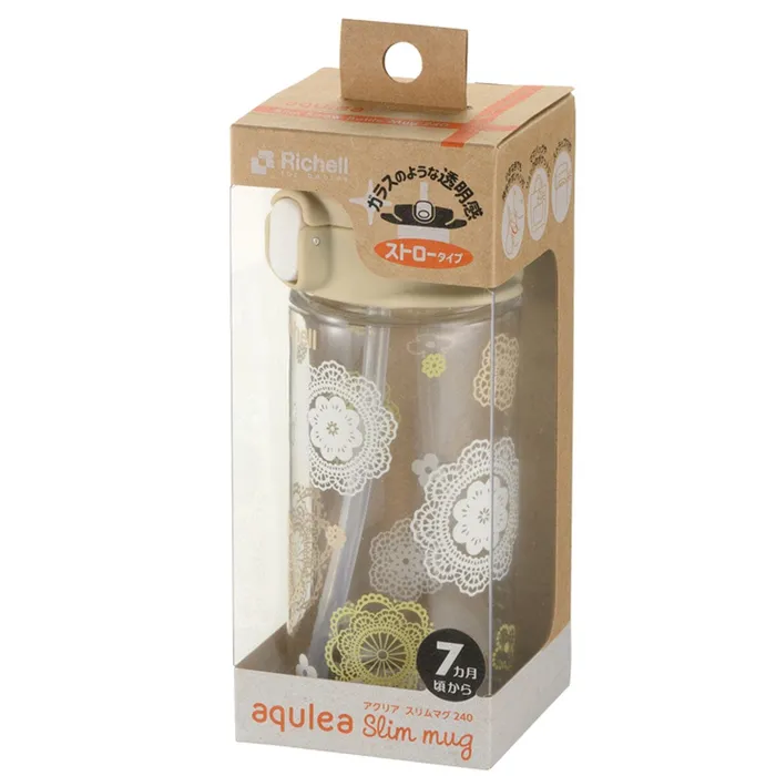 Dildos Richell Aqulea Slim Sippy Straw Clear Tritan Baby Water Bottle Mug Richell