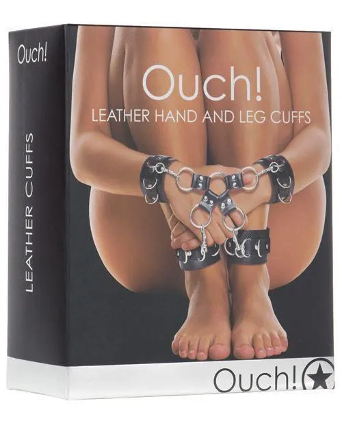 Dildos Shots America LLC Shots Ouch Leather Hand Leg Cuffs