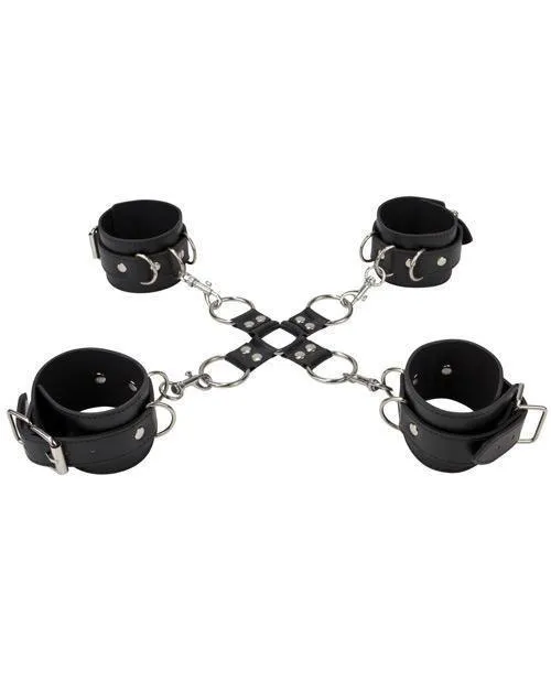 Dildos Shots America LLC Shots Ouch Leather Hand Leg Cuffs