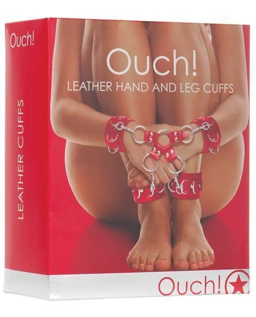 Dildos Shots America LLC Shots Ouch Leather Hand Leg Cuffs