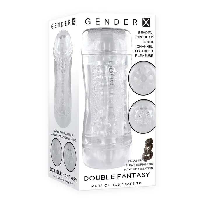 Evolved Gender X Double Fantasy Stroker Masturbator with Vibrating Cock Ring Clear Evolved Male Sex Toys Evolved Gender X Double Fantasy Stroker Masturbator with Vibrating Cock Ring Clear Evolved Male Sex Toys