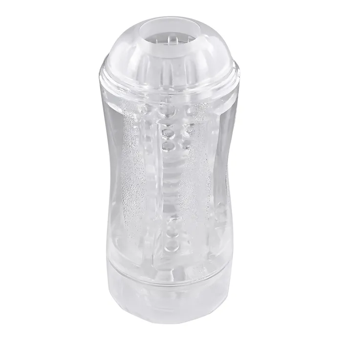 Evolved Gender X Double Fantasy Stroker Masturbator with Vibrating Cock Ring Clear Evolved Male Sex Toys