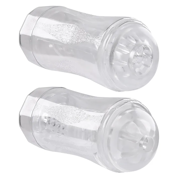 Evolved Gender X Double Fantasy Stroker Masturbator with Vibrating Cock Ring Clear Evolved Male Sex Toys