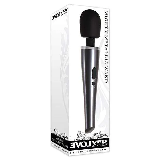Evolved Mighty Metallic Wand Massager Silver Evolved Vibrators
