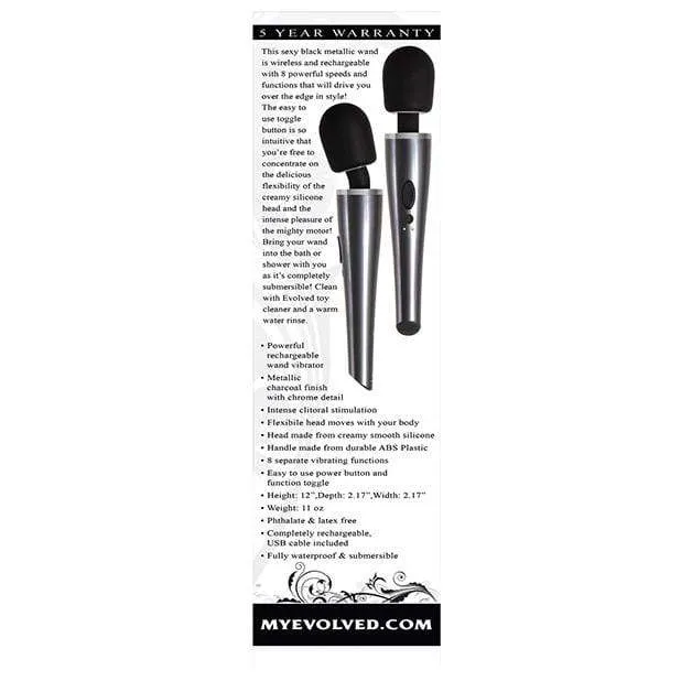 Evolved Mighty Metallic Wand Massager Silver Evolved Vibrators