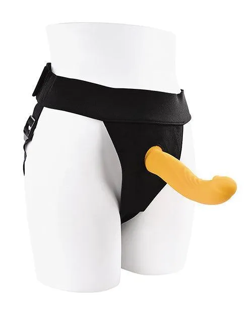 Evolved Novelties INC Female Sex Toys Gender X Sweet Embrace Dual Motor Strap On Vibe Wharness Yellow