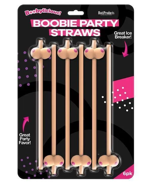Hott Products Dildos Booby Straws Flesh Pack Of 6