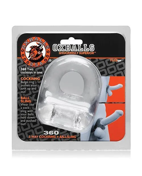 Male Sex Toys Blue Ox Designs LLCDba Oxballs Oxballs 360 Cock Ring Ballsling Clear