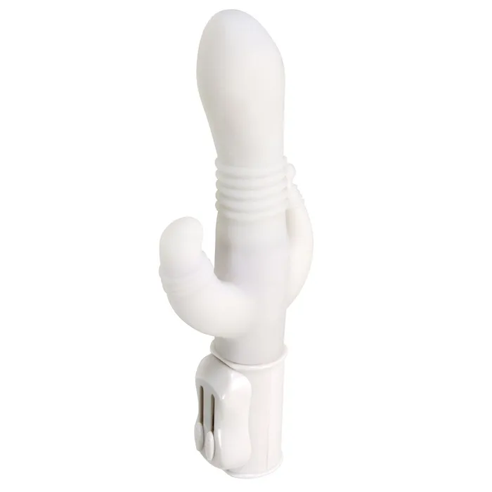NPG Female Sex Toys NPG Thin White Cock Triple Slim Swing Rabbit Vibrator White