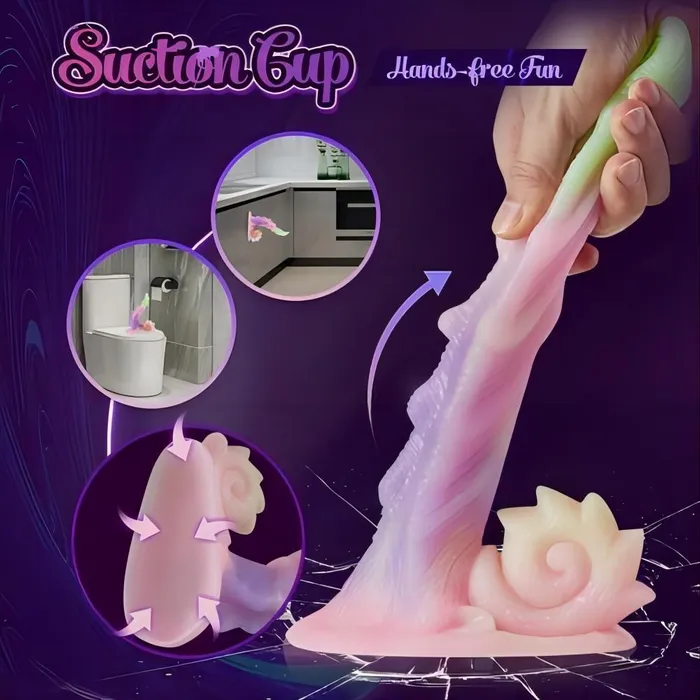 propinkup Female Sex Toys Monster Silicone Rainbow Dildo with Big Strong Suction Cup