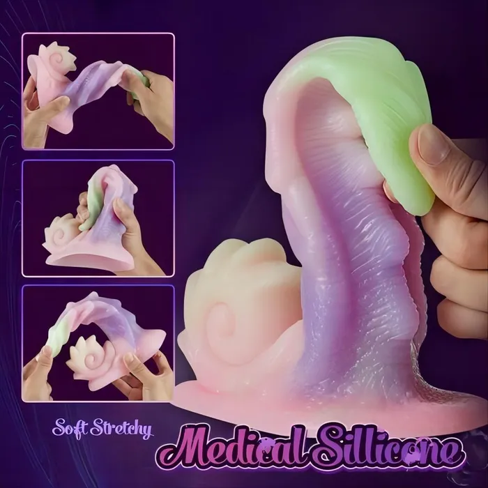 propinkup Female Sex Toys Monster Silicone Rainbow Dildo with Big Strong Suction Cup