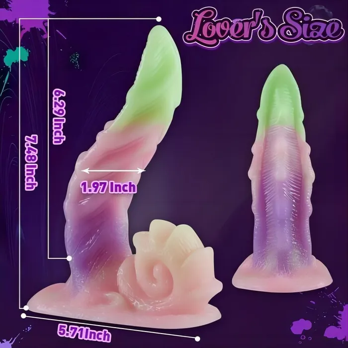 propinkup Female Sex Toys Monster Silicone Rainbow Dildo with Big Strong Suction Cup