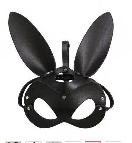 propinkup Vibrators Cosplay Face Mask Fox Bunny Cat PU leather Rivet Punk Style
