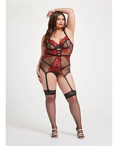 Seven til Midnight Costume Anal Floral Embroidered Lace Chemise Wadjustable Garters Thong Blackred Seven til Midnight Costume Anal Floral Embroidered Lace Chemise Wadjustable Garters Thong Blackred