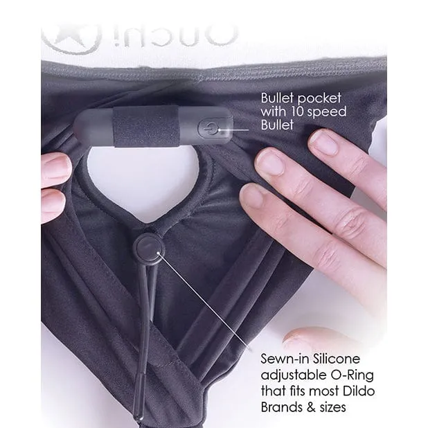 Shots Female Sex Toys Shots Ouch Vibrating Strap On Panty Harness with Open Back