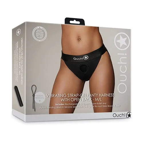 Shots Female Sex Toys Shots Ouch Vibrating Strap On Panty Harness with Open Back