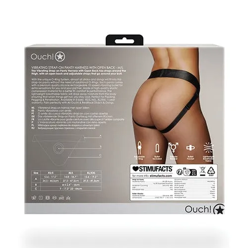 Shots Female Sex Toys Shots Ouch Vibrating Strap On Panty Harness with Open Back