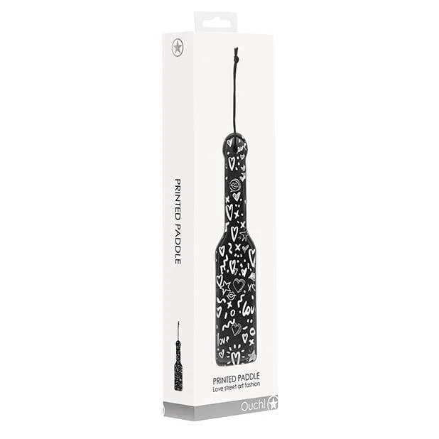 Shots Vibrators Shots Ouch Love Street Art Fashion Printed Paddle Black
