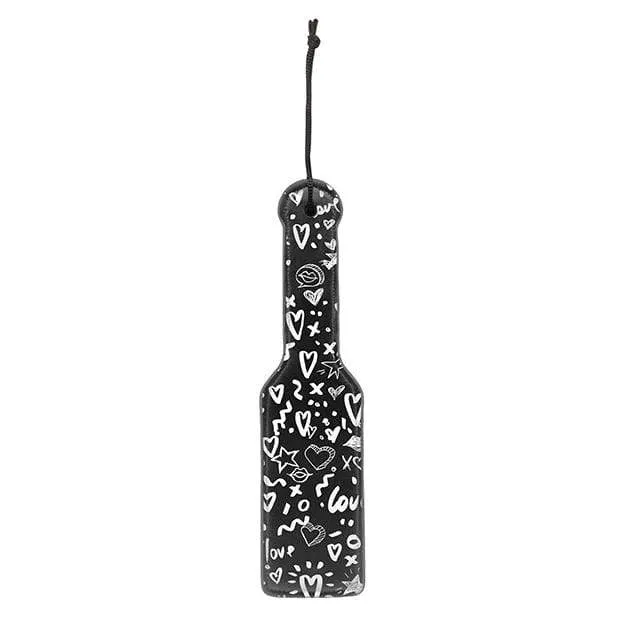 Shots Vibrators Shots Ouch Love Street Art Fashion Printed Paddle Black