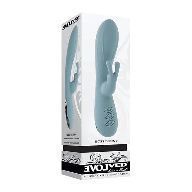 Vibrators Evolved Boss Bunny Rabbit Vibrator Blue Evolved