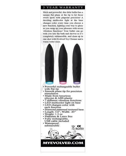 Vibrators Evolved Novelties INC Evolved On The Spot Bullet Black