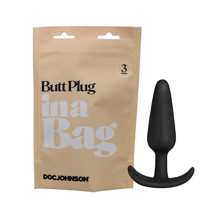 Anal Doc Johnson Doc Johnson Butt Plug In A Bag 3 in Silicone Black