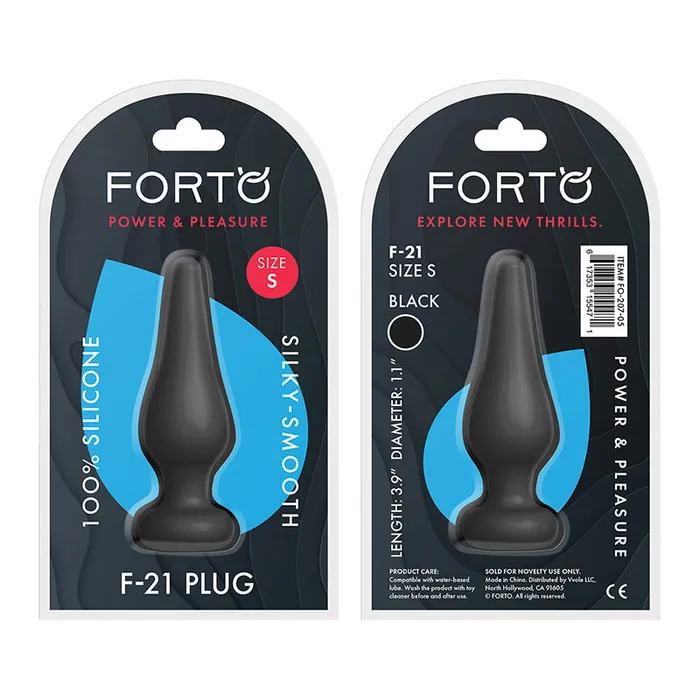 Anal Vvole Forto F21 Tear Drop Silicone Anal Plug Small Black