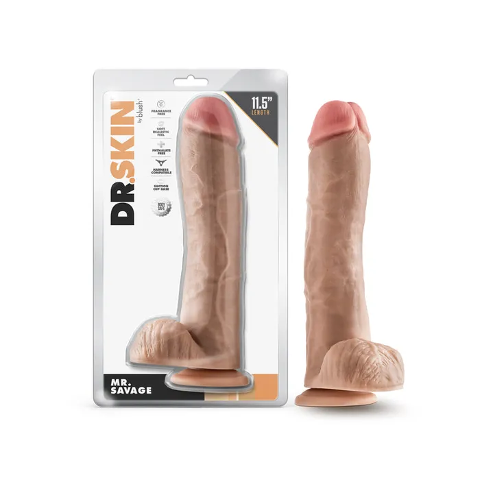 Blush Dildos Dr Skin Mr Savage 115 in Dildo with Balls Beige