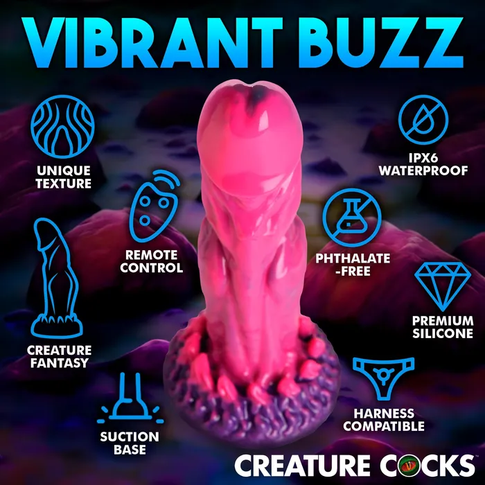 Creature Cocks Female Sex Toys Xenox Vibrating Silicone Dildo with Remote