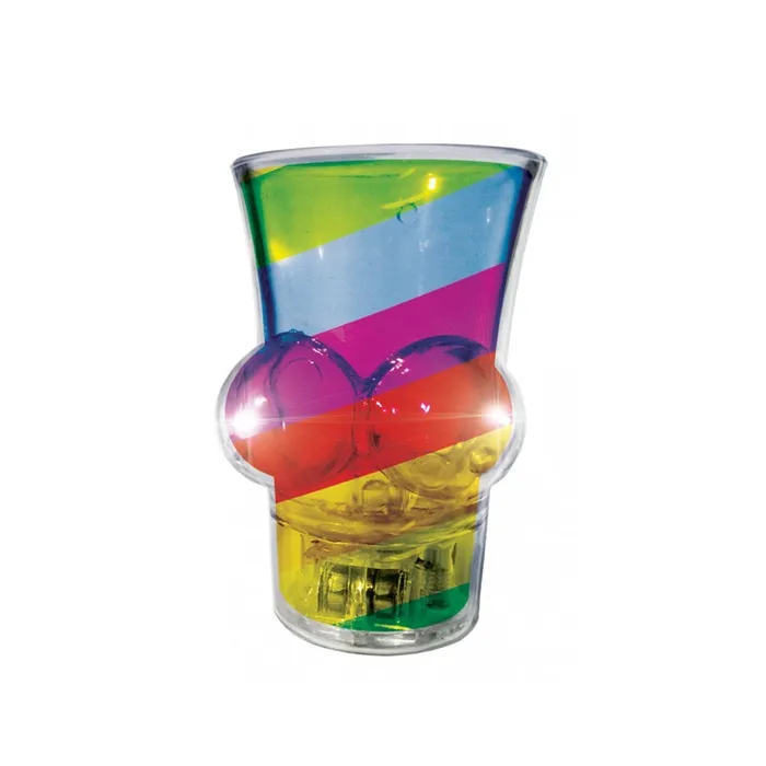 Dildos Hott Products Unlimited Light Up Rainbow Boobie Shot Glass