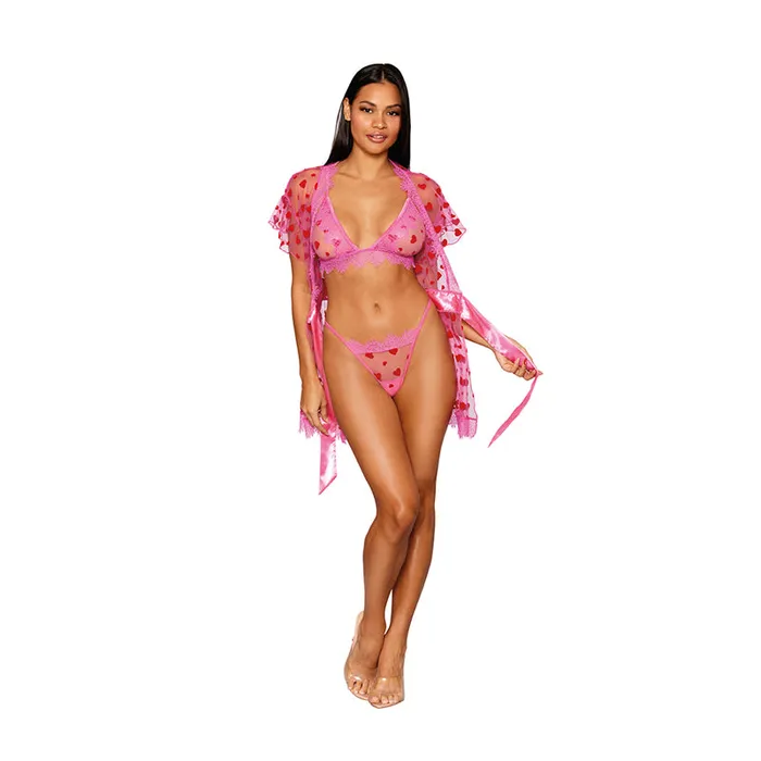 Dreamgirl International Dreamgirl Flocked Heart Mesh and Eyelash Lace Robe Bralette and Gstring Set Peony S Dildos Dreamgirl International Dreamgirl Flocked Heart Mesh and Eyelash Lace Robe Bralette and Gstring Set Peony S Dildos