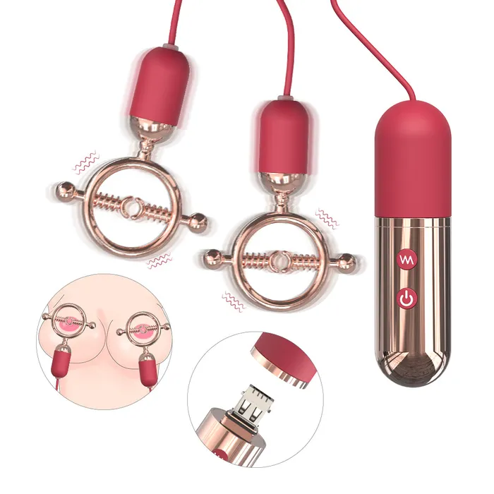Female Sex Toys YoYoLemon YoYoLemon Rechargeable Vibrating Nipple Clamps Nipple Play Nipple Teasers