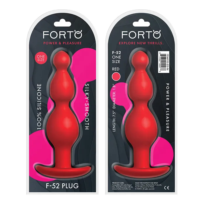 Forto F52 Cone Beads Silicone Anal Plug Red Vvole Anal