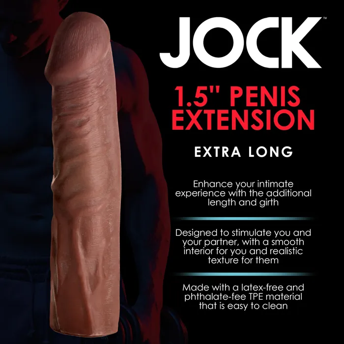Jock Male Sex Toys JOCK Extra Long 15 Penis Extension Sleeve Dark