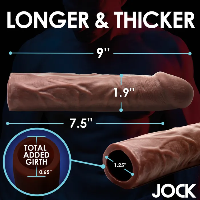 Jock Male Sex Toys JOCK Extra Long 15 Penis Extension Sleeve Dark