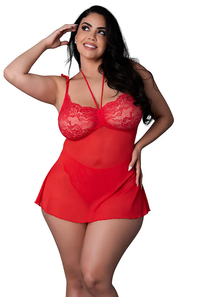 MAGIC SILK Vibrators EXPOSED BABYDOLL THONG RED PS