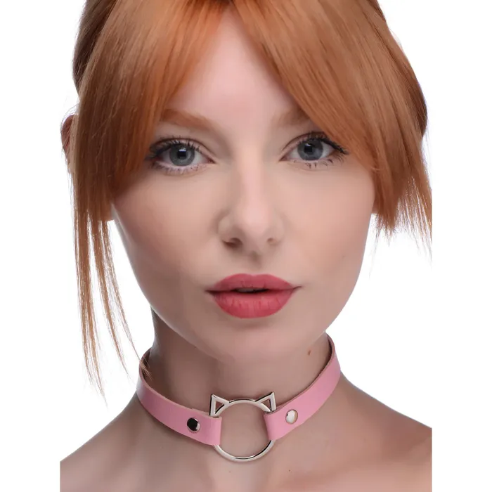 Master Series Vibrators Kinky Kitty Ring Slim Choker Pink