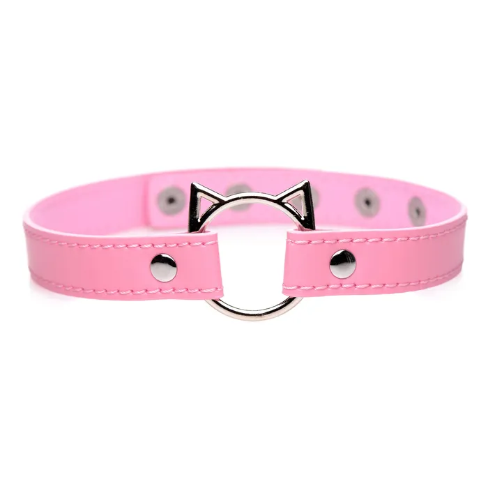 Master Series Vibrators Kinky Kitty Ring Slim Choker Pink