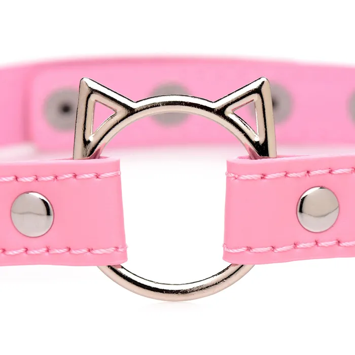 Master Series Vibrators Kinky Kitty Ring Slim Choker Pink