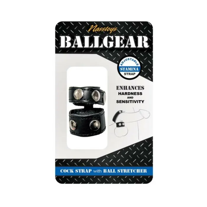 Nasstoys Ballgear Cock Strap With Ball Stretcher Black Male Sex Toys