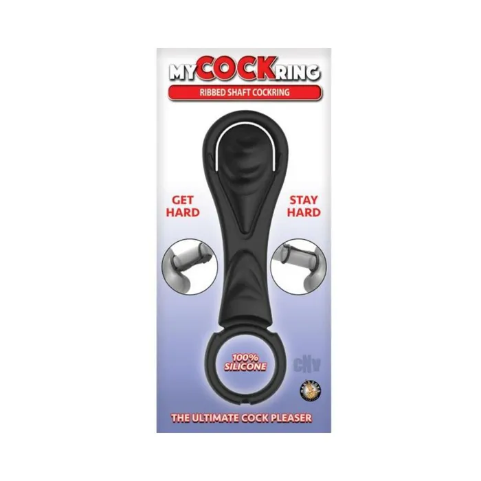Nasstoys My Cockring Ribbed Shaft Cockring Black Female Sex Toys