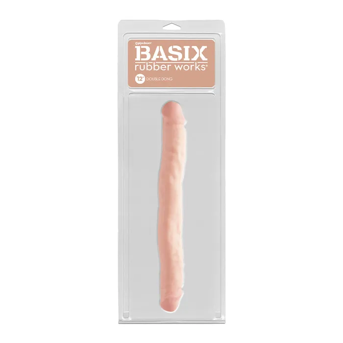 Pipedream Pipedream Basix Rubber Works 12 in Double Dong Beige Dildos