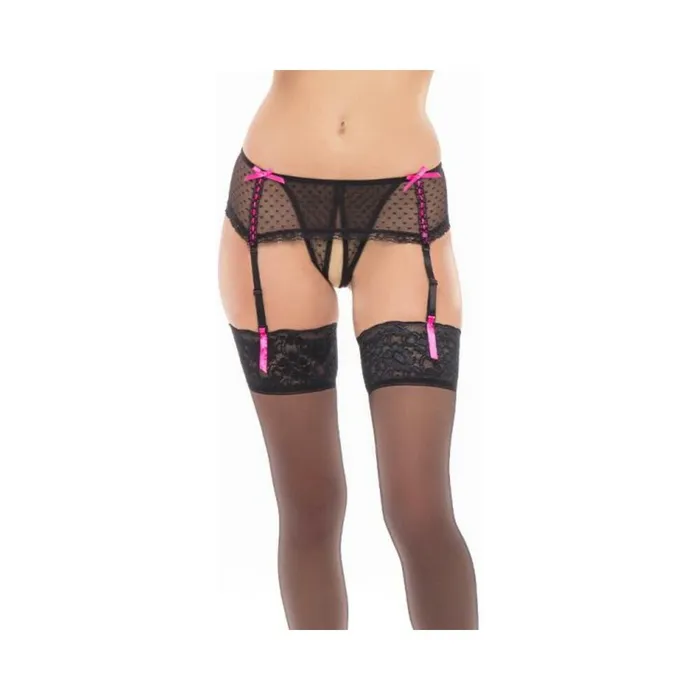 Rene Rofe Anal Dream Of Me Crotchless Garter Thong Black Ml