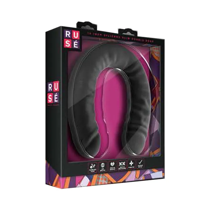 Ruse Silicone Double Headed Dildo 18in Black Blush Dildos
