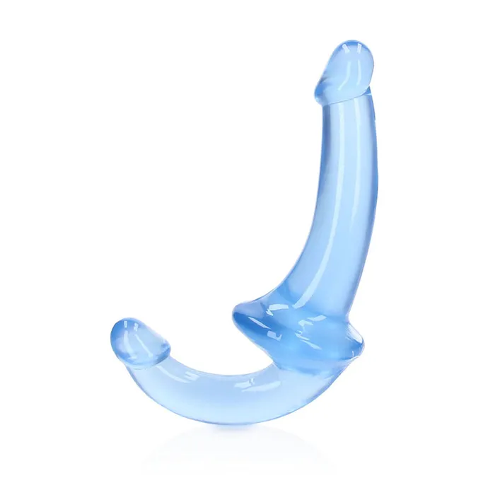 Shots America LLC Female Sex Toys RealRock Crystal Clear 6 in Strapless StrapOn Dildo Blue Shots America LLC Female Sex Toys RealRock Crystal Clear 6 in Strapless StrapOn Dildo Blue
